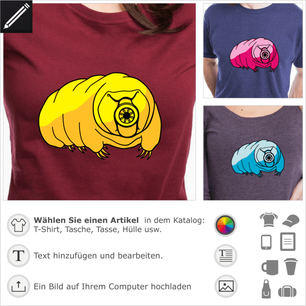 Stylisches T-Shirt mit anpassbaren Farben, das online gedruckt werden kann. Wissenschafts T-Shirt, Geek-Design.