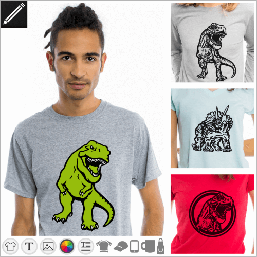 Selbst gestalte dein Dinosaurier T-Shirt online
