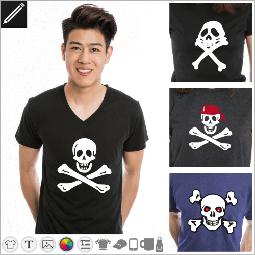Gestalte dein Piratenflagge T-Shirt