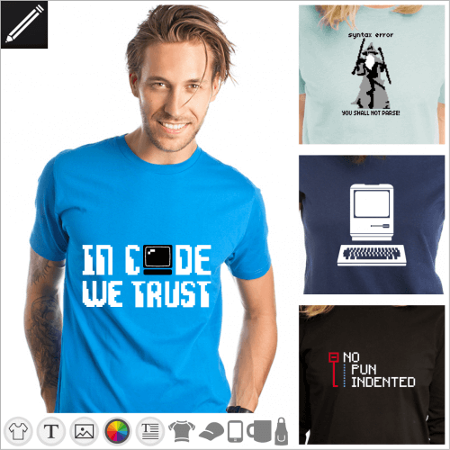 Entwickler Designs für T-Shirt Druck. GEstalte dein PRogrammierer T-Shirt online.