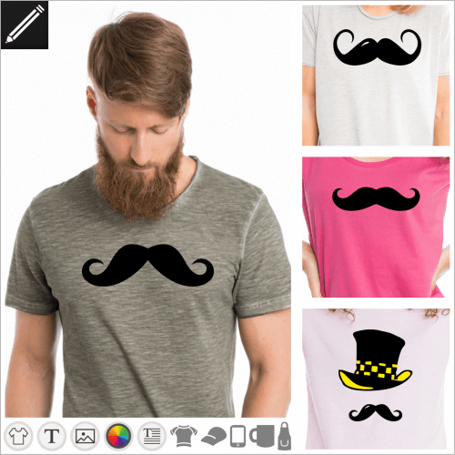 Selbst gestalte dein Schnurrbart T-Shirt online
