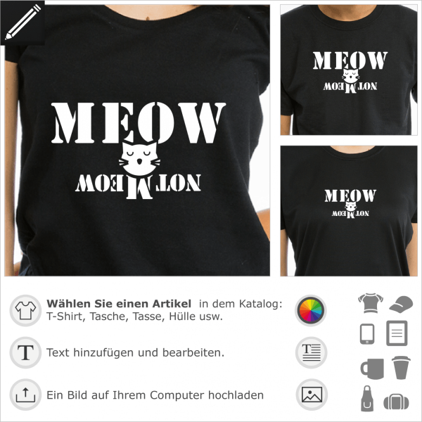 Schrödinger Katze Design für T-Shirt Druck. Gestalte ein Quand und Schrödinger's cat T-Shirt oder Accessoire.