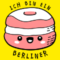 T-Shirt Humor und Zitate, Ich bin ein Berliner, Kennedy Sprüche mit einem Berliner / Kawaii Donut