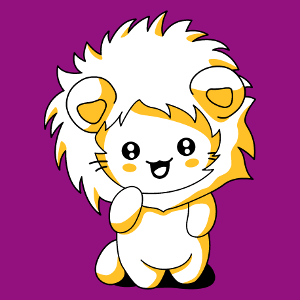 Lustiges Katzen T-Shirt mit Löwenhaube, entworfen im Kawaii-Stil.