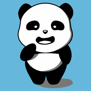 Panda T-Shirt im Kawaii-Stil gestaltet. 3-farbiger stehender Panda, der online gedruckt werden soll.