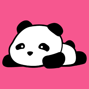 Lustiges Panda-T-Shirt zur Online-Personalisierung. Der kleine Panda kawaii liegt auf dem Bauch.