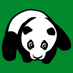Panda Baby auf dem Bauch, um auf ein personalisiertes T-Shirt zu drucken.