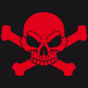 Anpassbares Piraten-T-Shirt, um sich online zurechtzufinden. Piratenflagge mit Totenkopf und Kreuzknochen.