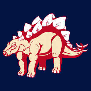 Stegosaurus zum Drucken auf T-Shirt. Dinosaurier 3 opake Farben, um sie online anzupassen. Wähle deine Farben.