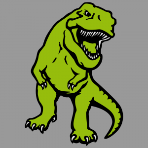 Undurchsichtiger Dinosaurier von vorne entworfen, der auf das T-Shirt gedruckt werden kann.