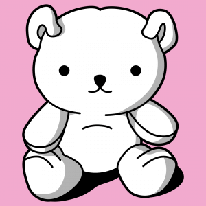 Individuelles Kawaii-T-Shirt mit sitzendem Teddybär in 3 Farben.