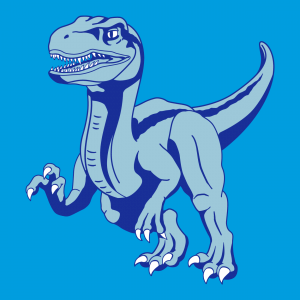 Anpassbares Dinosaurier-T-Shirt. Velociraptor 3 Farben, um sich selbst zu personalisieren und auf T-Shirt oder Geschenk zu drucken.