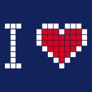 Nerd T-Shirt zu gestalten. Herz Pixels Designs für T-Shirt Druck.