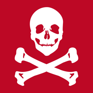 Pirat und Piratenflagge Design für T-Shirt Druck