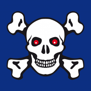 Piratenflagge und Totenkopf Design für T-Shirt Druck