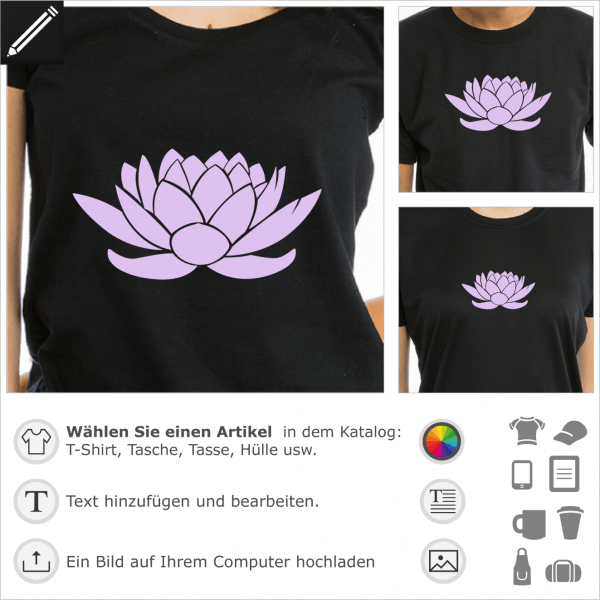 Stilisierte Lotus Blume, 1 Farbe Design. Natur und Dekorieren Motiv.