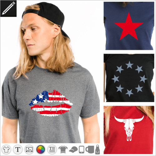 Selbst gestalte dein Vereinigte Staaten T-Shirt online