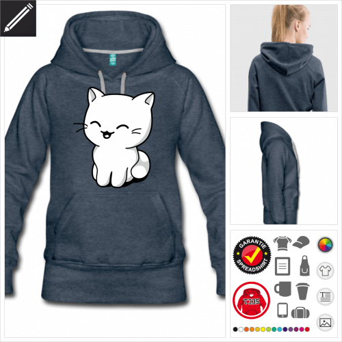 Kätzchen lachend Sweatshirt online gestalten