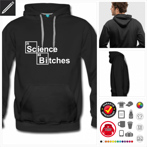 Männer Wissenschaft Sweatshirt selbst gestalten. Druck ab 1 Stuck