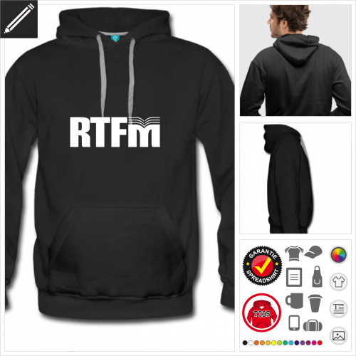RTFM Sweatshirt für Männer selbst gestalten. Druck ab 1 Stuck