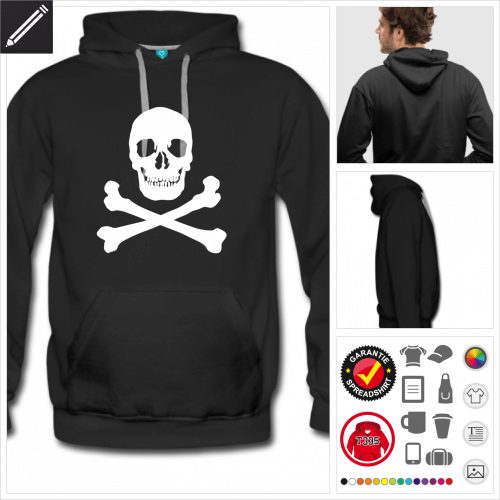 Männer Piratenflagge Sweatshirt online Druckerei, höhe Qualität