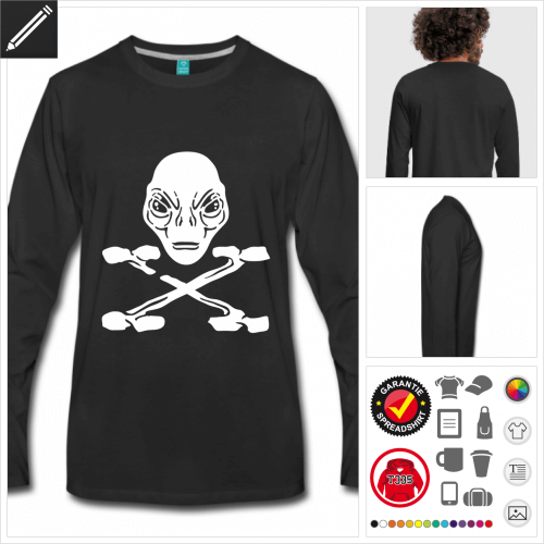 Pirat Alien T-Shirt selbst gestalten. Online Druckerei
