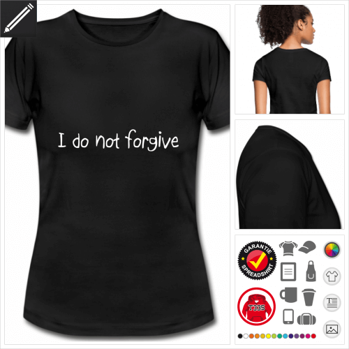 schwarzes Forgive T-Shirt selbst gestalten. Online Druckerei