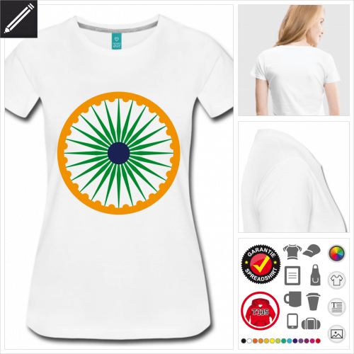 Flagge Indiens T-Shirt online zu gestalten