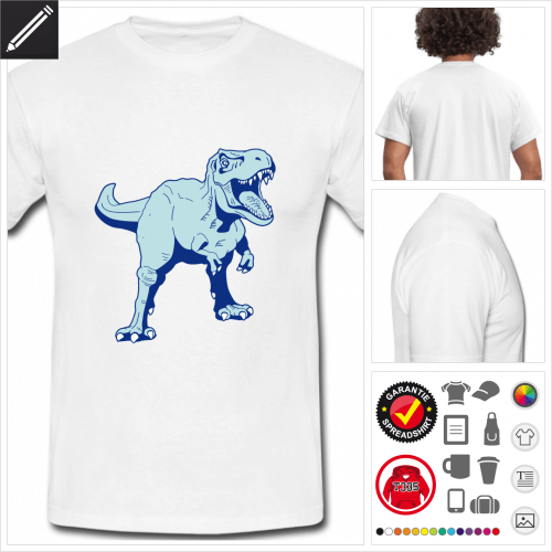weisses Dinosaurier T-Shirt online Druckerei, höhe Qualität