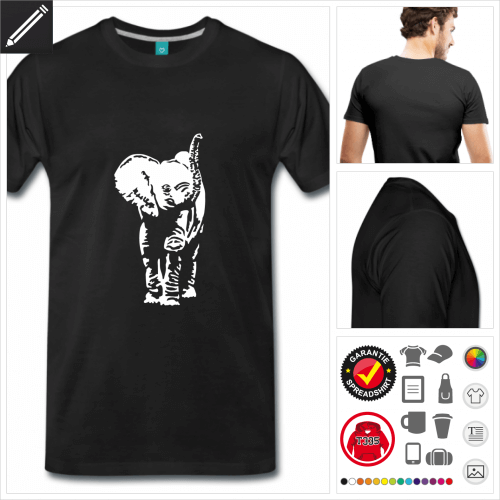 Männer Elefantenbaby T-Shirt online gestalten