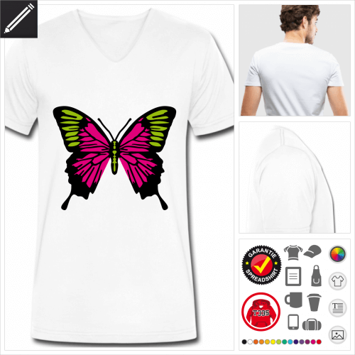basic Schmetterlinge T-Shirt selbst gestalten. Online Druckerei