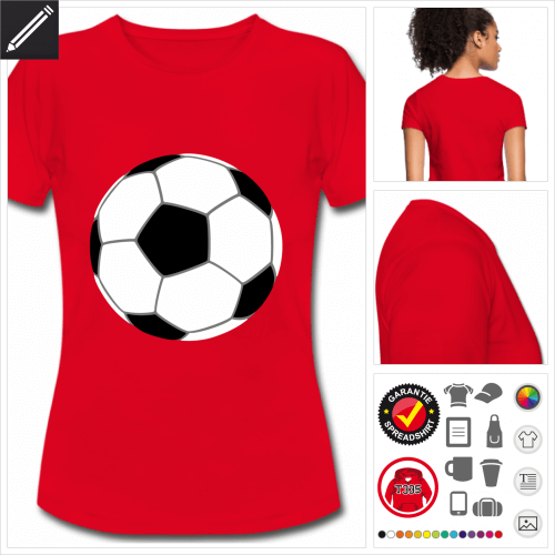 rotes Fußball ball T-Shirt gestalten, Druck ab 1 Stuck