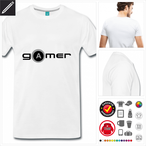 Männer Gamer T-Shirt online gestalten