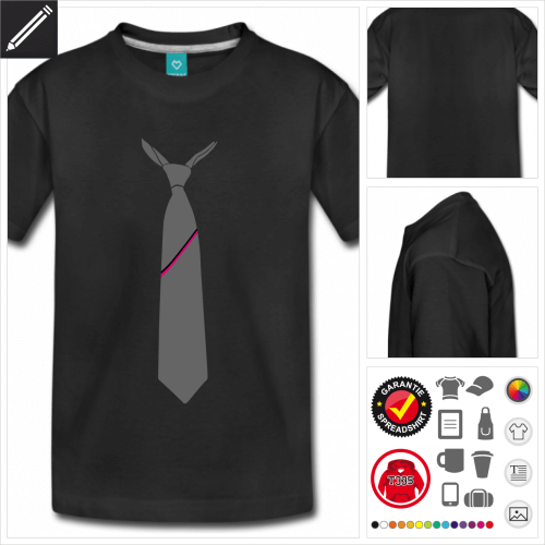 schwarzes Krawatten T-Shirt online Druckerei, höhe Qualität