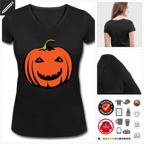V-Ausschnitt Halloween T-Shirt zu gestalten