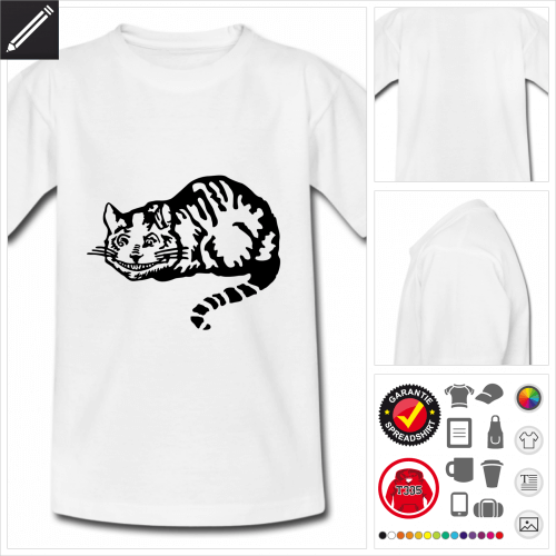 Kinder Cheshire Katze T-Shirt selbst gestalten. Online Druckerei
