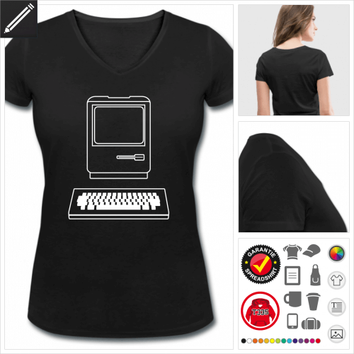 Frauen Nerd T-Shirt online Druckerei, höhe Qualität