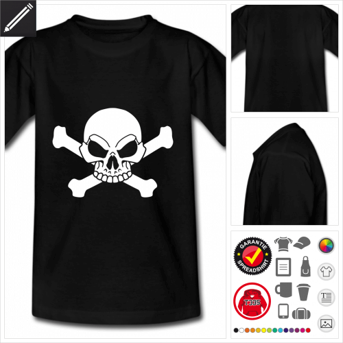 basic Piraten Schädel T-Shirt selbst gestalten