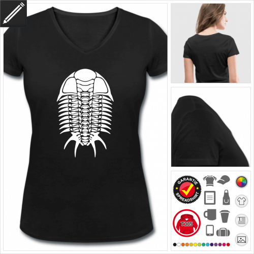 V-Ausschnitt Skelett T-Shirt online Druckerei, höhe Qualität