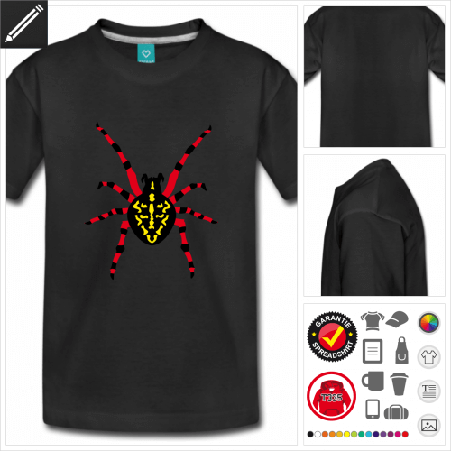 schwarzes Spinne T-Shirt personalisieren