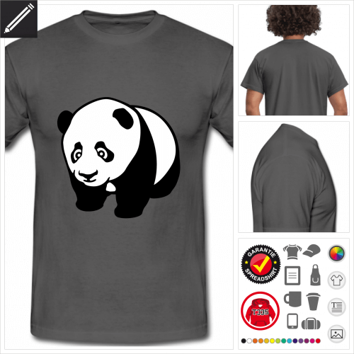 Panda T-Shirt selbst gestalten. Online Druckerei