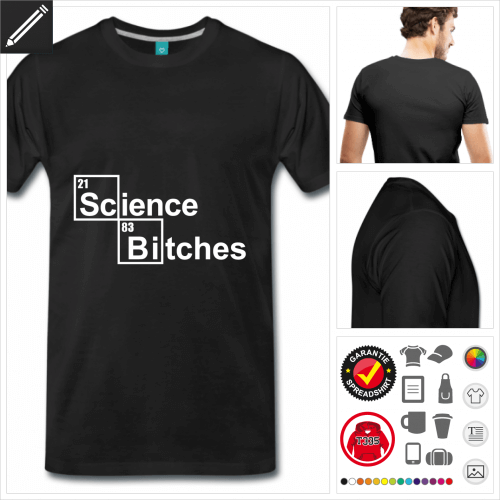 basic Science Bitches T-Shirt selbst gestalten. Online Druckerei