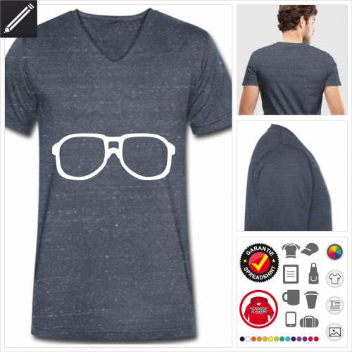 Männer Brillen T-Shirt online zu gestalten