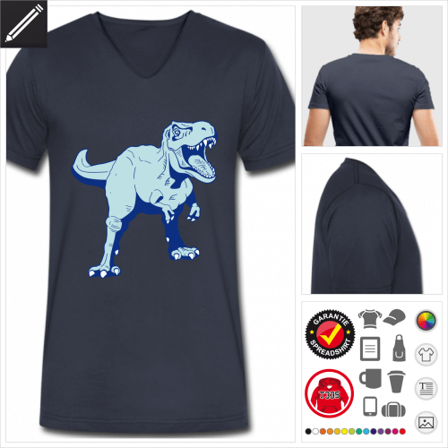 blaues T-rex T-Shirt zu gestalten