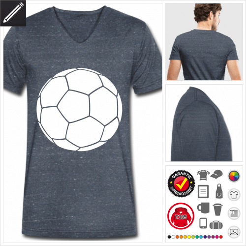 V-Ausschnitt Ball T-Shirt personalisieren