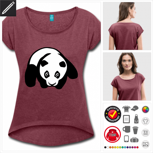 cropped Kleiner Panda T-Shirt gestalten, Druck ab 1 Stuck