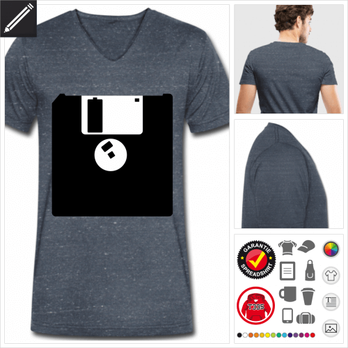 Männer Retrogaming T-Shirt selbst gestalten. Online Druckerei