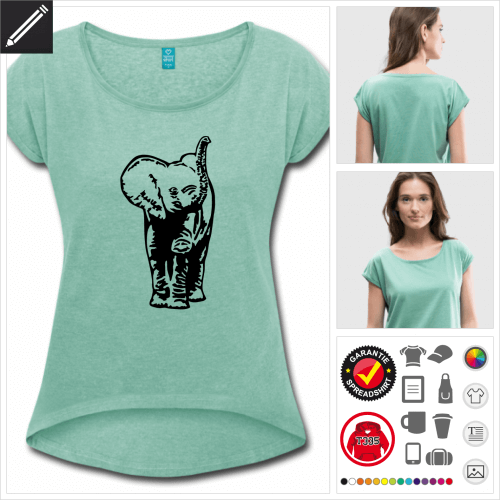 grünes Elefanten T-Shirt zu gestalten