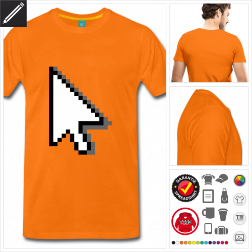 oranges Mnner Pixel T-Shirt zu gestalten
