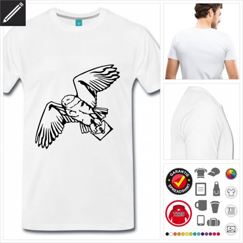 weisses Hedwig T-Shirt online Druckerei, höhe Qualität